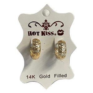 Hot Kiss 14K Gold Filled Filigree Hoop Earrings